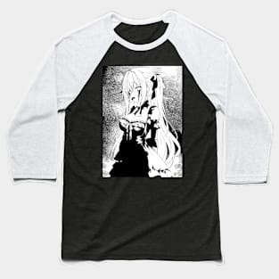 Black and White Vampire Girl Manga Art Baseball T-Shirt